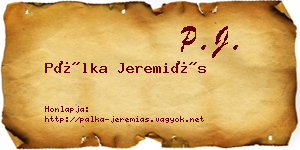 Pálka Jeremiás névjegykártya